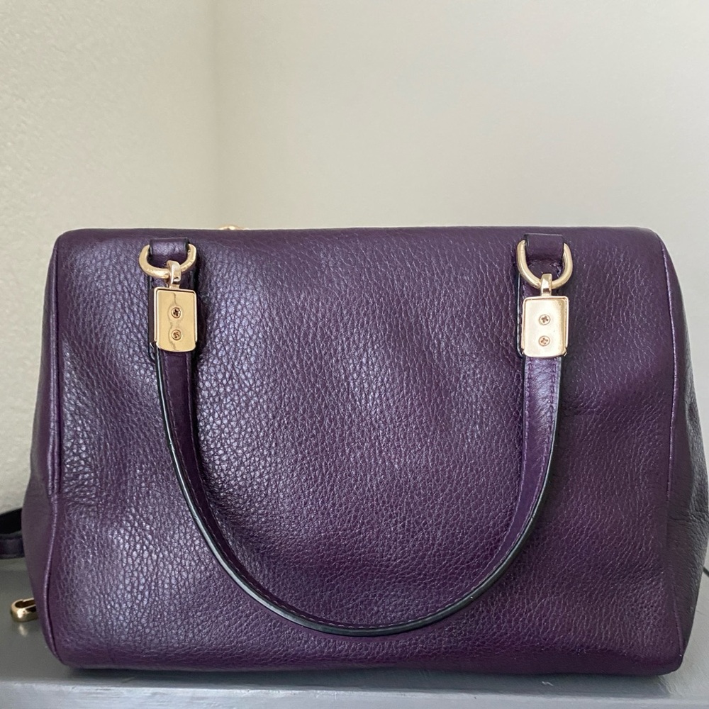 Coach Madison Mini Satchel in Purple Pebbled Leather and Shoulder Strap - Picture 2 of 10